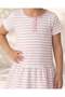 Girls Pink And White Striped Dress - 4