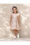 Girls Pink High Low Jacquard Dress - 4