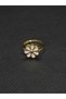 White Flower Model Steel Children's Ring with Enamel Embroidery, Yellow Gold Color Plated, Adjustable Size - 2