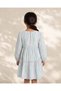 Girls Green Striped Tiered Dress - 3