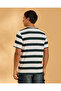 Men Black And White Yarn Dyed Striped T-Shirt - 3