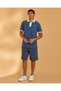 Men Navy Denim Shorts - 5