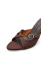 Siri Cara Women's Thin Heeled Slippers 001263 Matte Brown - 2
