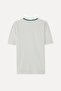 Men's Off-White Ribbed Loose Fit Crew Neck T-Shirt - 5