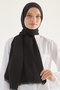 Elle F Pattern Jacquard Shawl with Cotton Pieces - Black - 5