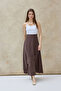 Brown Adel Double-Layer Skirt - 2