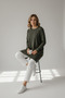 Women's C Pocketed Cycling Collar Tunic with Cuffs on the Sleeves - 4