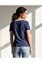 Women Navy Rib Active T-Shirt and Bottom Set - 4