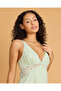Women Green Strappy Chemise - 4
