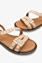 Lea Women's Genuine Leather Troklu Daily Sandals - Beige - 4
