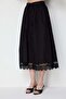 Lace Detailed Ornate Buttoned Maxi Skirt - 4