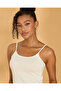 Women Cream Plain Strappy Vest - 4