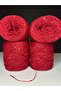 Red Cotton Yarn Viscose , Red Sequin Yarn (Summer, Transitional) Knitting Thread 200Gr - 3