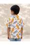 Junior Boys White Garfield Allover Print Short Sleeve Shirt - 3
