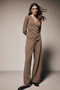 G8029Axbn531 Brown Wide Leg Pants