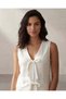Women Ivory Textured Embroidered Waistcoat - 6