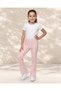 Senior Girls Pink Floral Rib Leggings - 4