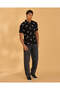 Men Black Allover Print Polo Shirt - 2