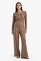 G8029Axbn531 Brown Wide Leg Pants - 2
