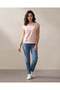 Women Pale Pink Neck Trim Detailed Jersey Top - 2