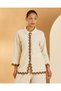 Women Ivory Button Front Embellished Shirt