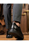 02026 Black Men's Inner-Toothed Genuine Leather Daily Elastic Lightweight Comfortable Sole Shoes - 4
