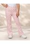 Senior Girls Pink Floral Rib Leggings