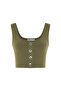 Khaki Cropped Knitwear Top - 6