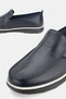 Men's Dark Blue Genuine Natural Leather Leather a EVA Sole F Loafers Pair Shoes - 3