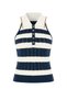Marin Gold Striped Polo Neck Knitwear Top - 6