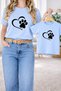 Mother and Child Unisex Combination Oversized T-Shirt Mother Child Twin T-Shirt Patilers B Printed (Single Price)