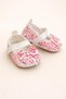 Baby Girl Ballet Flats - Booties, Lace Fabric Velcro Bow Detail , Non-Slip Underlay Pack First Step Shoes - 3