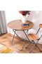 Foldable Round Coffee Table, Portable Compact Folding Table for Living Room Kitchen