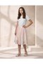 Senior Girls Pink Floral Placement Print Skirt - 2