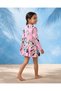 Girls Pink Minnie Allover Print Swimming Suit Dress Set - 3