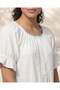 Women White Puff Sleeve Long Nightgown - 4