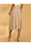 Women Beige Pleated Skirt - 3