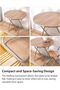 Foldable Round Coffee Table, Portable Compact Folding Table for Living Room Kitchen - 5