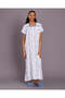 Senior Girls White Ditsy Print Nightgown - 3