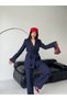 Two-Piece Blazer Set with Floral Lace-Up Sleeves and Tulle Detail - 2
