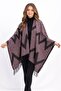 Women's winter double-sided poncho shoulder 140x140