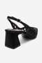 Alveron Black Satin Mesh Detailed Women's Block Heeled Shoes - 5