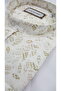قميص رجالي بأكمام طويلة من Beige Ethnic Leaf منقوش على خلفية إكرو - 4