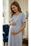 Women's Shawl Collar 2-Piece Maternity Nightgown Set with Dressing Gown - 4