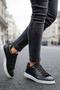 Men's Black Casual Sneakers Lace-Up Daily Comfortable Sports Shoes - 3