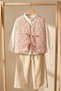 Girl's 3-Piece Set Floral Quilted Vest Set Combination - 3