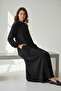 Women's Thin Ferace with Front Zipper and Hidden Pockets on the Sides, Ce Pocketed Ol, with Elastic Mouth on the Neckline - 2