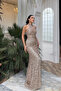 Carolina Mock Neck Sequin Slit Detail Evening Dress 1175 - 2