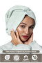 Marcella 100% Cotton Elastic and Buttoned Towel Green Bonnet - 2