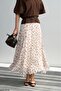 Asymmetrical Cut Lined Polka Dot Piece Chiffon Skirt - 2